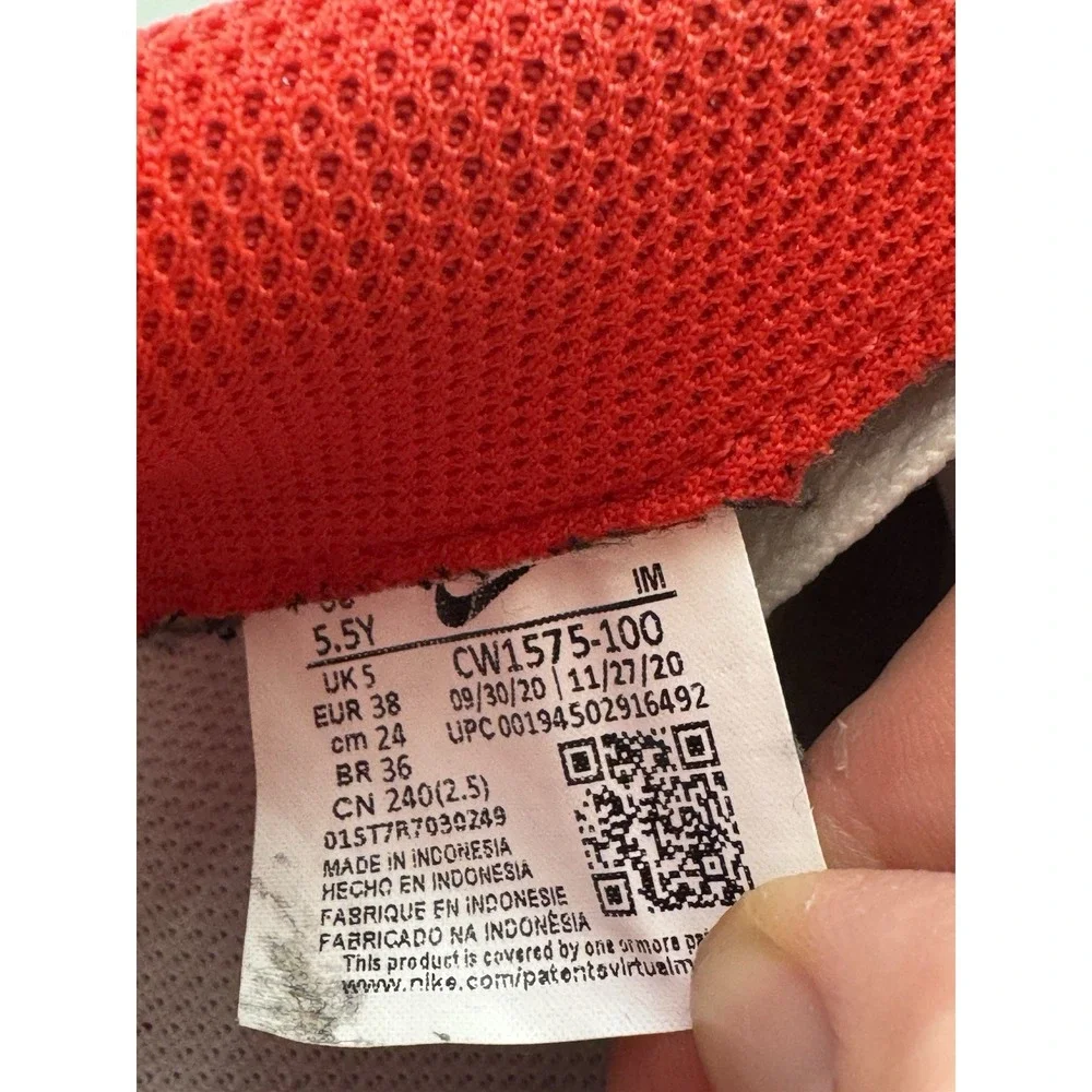 Nike Air Force 1 Low White / University Red CW1575-100‎ Women's 7 / GS 5.5